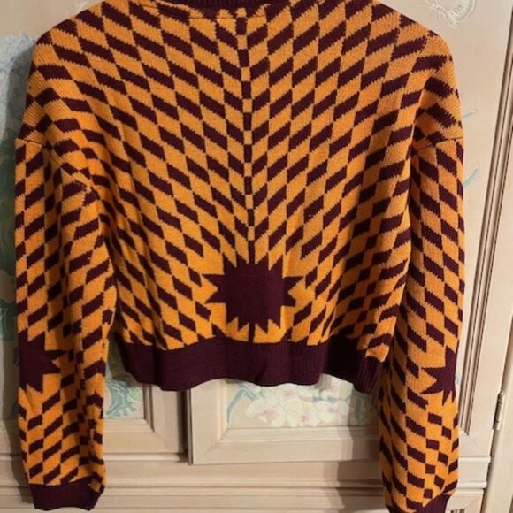NWT Noisy May Orange Cropped Pullover Sweater Fits Small - Picture 2 of 5